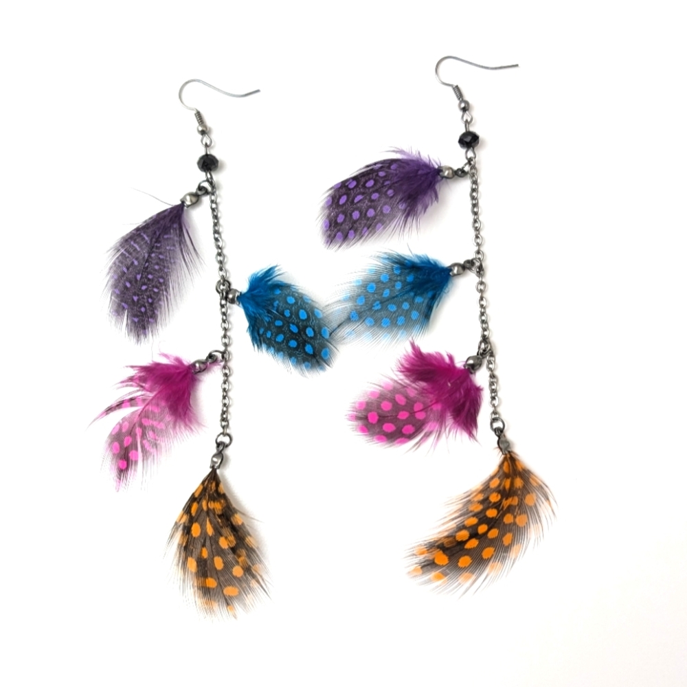 Colourful Feather Earrings